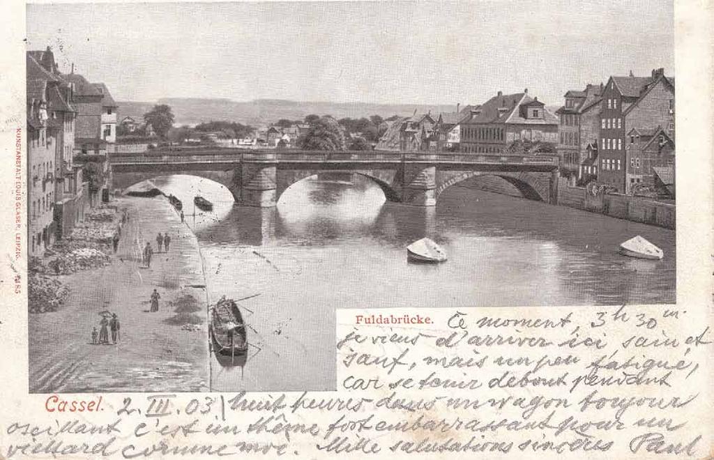 Bild-Postkarte 1903, Fotgrafie auf Wilhelmsbrücke