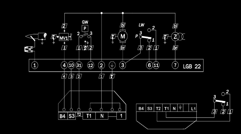 Elektroanschluss Der Anschluss der 7 (4)- Poligen Steckverbindung erfolgt nach den Bestimmungen der VDE 0116 und nach dem Elektroschaltplan s. Seite 5.