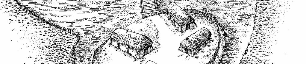 2 Turmhügelburgen auf dem Teppich von Bayeux 11.Jhrd. Nachzeichnung Dirk E.