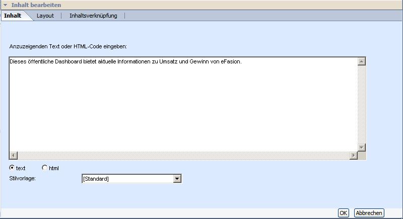 Entwickeln eines öffentlichen Dashboards Lektion 4: Erstellen eines Dashboards 4 8. Deaktivieren Sie auf der Registerkarte "Layout" die Option Fensterrahmen anzeigen.