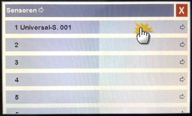 Menü > Sensoren > Universal-S. 001 7. Tippen Sie auf Namen vergeben und geben Sie einen plausiblen neuen ein.