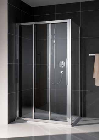 Schiebetüren Duschschiebetür, 3-teilig, mit Trennwand Die dreiteiligen Duschschiebetüren sind