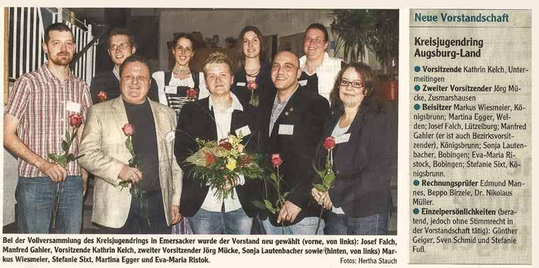Fakten aus 2009 Stefanie Fuß übergibt nach zwölf Jahren in der Vorstandschaft und 9 Jahren als Vorsitzende im Kreisjugendring, das Amt an Kathrin Kelch.