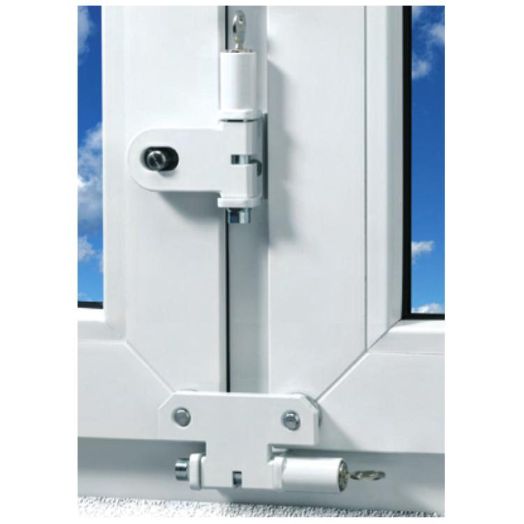 zwei Schlüssel - leichte Handhabung für einflügelige Fenster - Montage beidseitig möglich, optional mit Ankerschutz - Fensterrahmen wird nicht beschädigt (ohne Ankerschuh) - Unterschiedliche