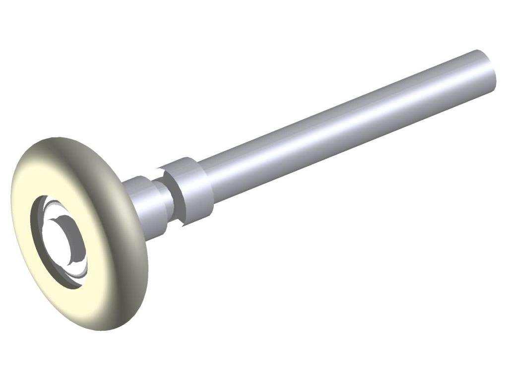 314.3032 Stück Laufrolle mit Seilführung für Garagentore, Welle 10 mm. Ø46 mm L =102.5 mm 0.