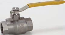 Kugelhähne aus Edelstahl Stainless steel ball valves 834 Gas-Kugelhähne aus Edelstahl Gas stainless steel ball valves Zweiteiliges Gehäuse, verschraubt Voller Durchgang nach DIN EN 983 Ausblassichere