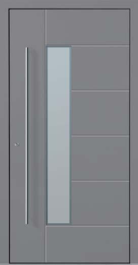 AluDesign-HAUSTÜREN-Aktion alle Türen mit Wärmeschutz auf Passivhaus- Niveau Modell Jockgrim - 1 Edelstahloptik-Intarsien