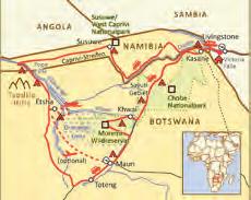 Hier besuchen Sie die Popa Falls, bevor Sie wieder zurück nach Botswana und über die Tsodilo Hills das Okavango Delta erreichen. Die Tour endet in Sambia in Livingstone nahe der Victoriafälle.