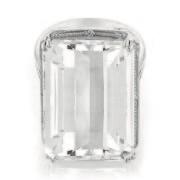 30 Uhr Weißer Quarz-Silberring Weißer Quarz - 28,35 ct 8 Diamanten - 0,036 ct 925er Sterling Silber - ca. 3,58 g 27.08.