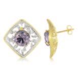 30 Uhr Platina-Amethyst-Goldohrringe 2 Platina-Amethyste - 5,34 ct 375er Weißgold - ca. 1,89 g 06.