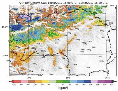 93 93 Zahlreiche Lockerschneelawinen an der Dachstein-Südseite. (Webcam: Panomax) 3.22: Intensives Niederschlagsereignis vom 17.03.