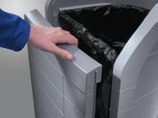 ABS-Kunststoff, grau Einsetzen und Entnahme der Müllsäcke durch Öffnen