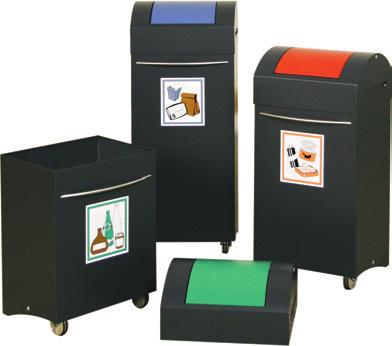 Restmüll Papier Piktogramme zur Kennzeichnung der Wertstoffsammler, 6 verschiedene Symbole als Set, farbiger Druck (wasserfest), selbstklebend, Maße H 180 x B 160 mm /Set