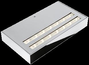 Dimmbar über (vorhandene) 0 10 Volt DC Schnitt stelle. Leuchte kann um 180 gedreht montiert werden. Surface-mounted LED wall luminaire with subdued direct light. 100 % direct beam.