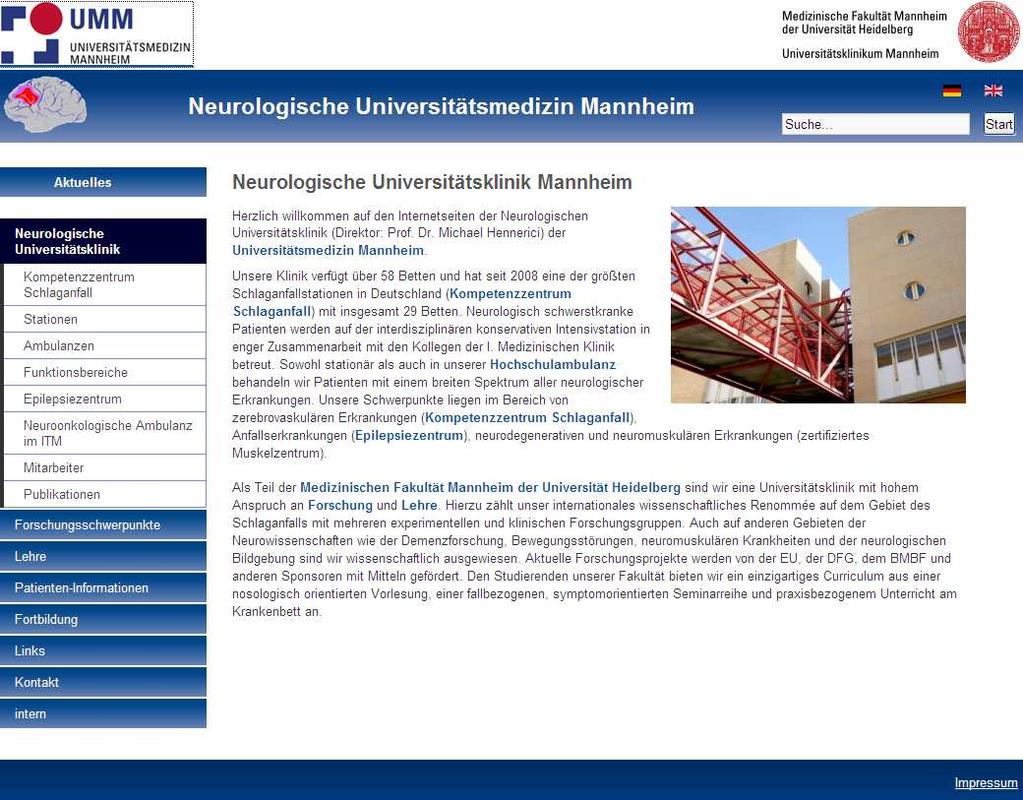 6. Neurologische Klinik Mannheim im Netz www.schlaganfall.