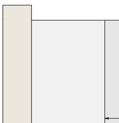 Glasschiebetür A = 8 mm B = 12 mm - 15 mm (Standard