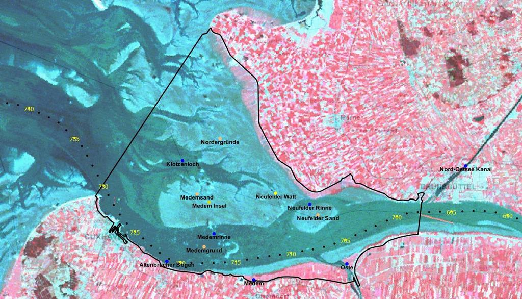 3 Abbildung 2: Landsat MSS Aufnahme Juni 1976, Falschfarben blau, grün, IR, Global Land Cover Facility, http://www.landcover.