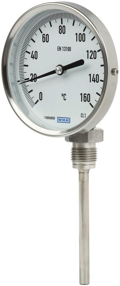 Zulieferdokumentation Mechanische Temperaturmesstechnik Bimetall-Thermometer Typ 52, Industrieausführung WIKA Datenblatt TM 52.