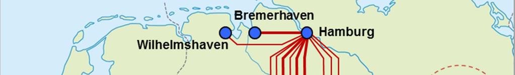 den Wirtschaftszentren in Süddeutschland 3x p.w.