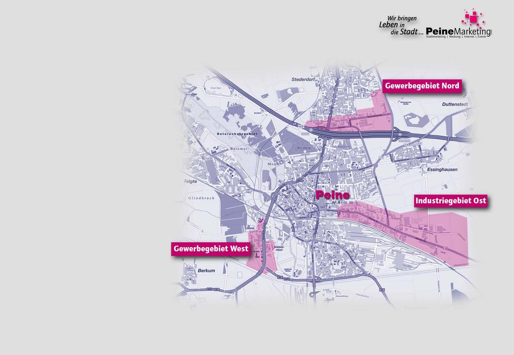 Gewerbegebiete in Peine Gewerbegebiet Nord Verfügbare Fläche: 213.244 m² Grundstücke von: 6.976 m² bis: 89.
