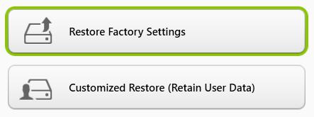 Wiederherstellung - 29 Es gibt zwei Optionen: Werkseinstellungen wiederherstellen (PC zurücksetzen) oder Benutzerdefinierte Wiederherstellung (PC aktualisieren).