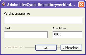 Zugriff auf das Adobe LiveCycle ES2-Repository 33 Integration mit LiveCycle Production Print ES2 und LiveCycle ES2 Wählen Sie Extras > Adobe LiveCycle-Repositoryverbindung auswählen.