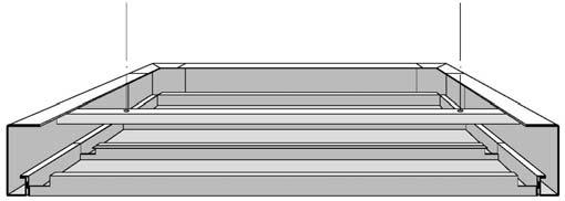 Metall-Deckensegel Seite: 07-20 Metall-Deckensegel mit Rahmen ME-DE800 System: Die Metall-Deckensegel werden in einem 110mm hohen G-Profilrahmen eingelegt, welcher in den Ecken verschweißt ist.