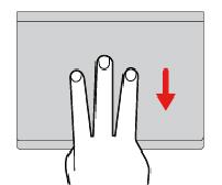 Mit drei Fingern nach oben wischen Legen Sie drei Finger auf das Trackpad und wischen Sie dann nach oben, um die Aufgabenansicht mit allen geöffneten Fenstern anzuzeigen.