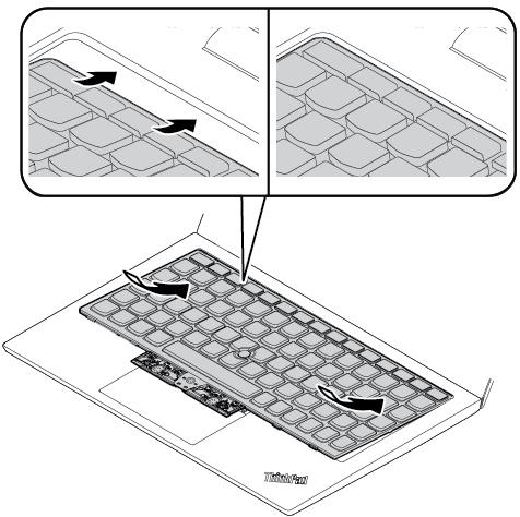 2. Setzen Sie die Tastatur wie abgebildet in die Tastaturblende ein.