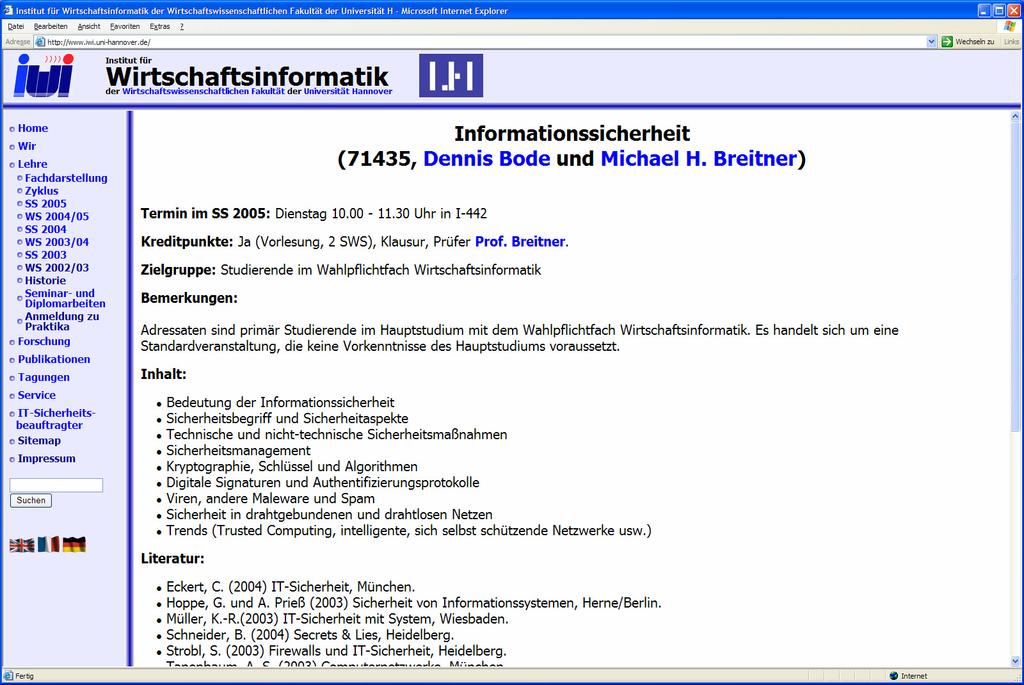 www.iwi.uni-hannover.de/lv/its_ss05.html 6.6.2005 # 5 Prof.