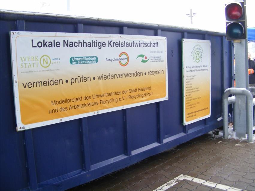 Elektro-Wiederverwendung Börse in Bielefeld Projekt LONAK Lokale Nachhaltige Kreislaufwirtschaft: Seit acht Jahren Kooperation mit dem Umweltbetrieb der Stadt Bielefeld zur E-Wiederverwendung (350.