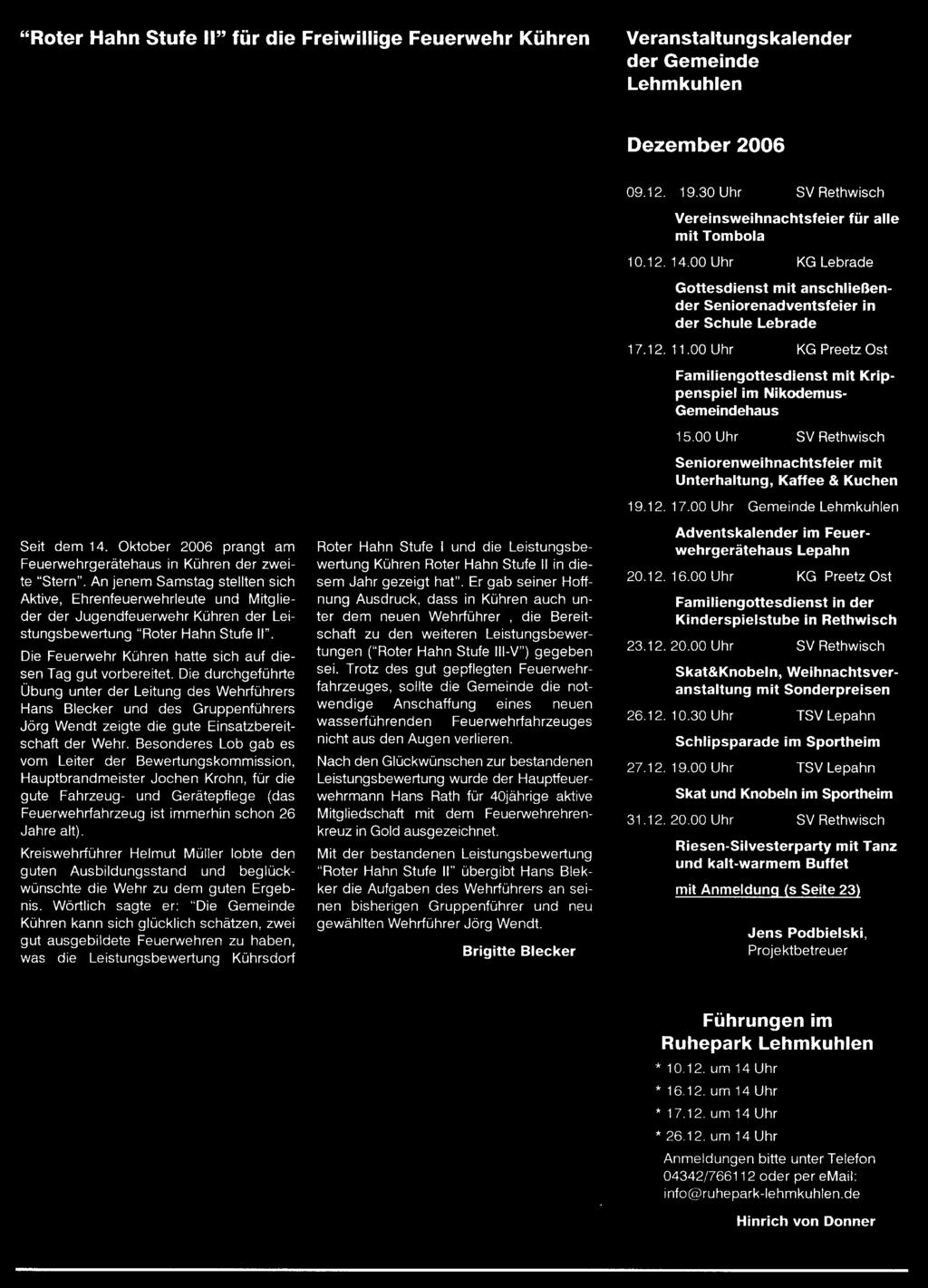 Seite 16 Nr. 11/2006 vom 29. November 2006 Kiesabbau- und Bodenkippbetriebe H.