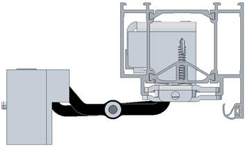 mit 4x 11 ZK-Schraube M8 x 30, S6 mit 4x 12 Unterlegscheiben montieren, anschließend mit 15 Nm anziehen. BOTTOM Insert hinge into the frame profile without spacer plates and fix with 4x 11 cyl.