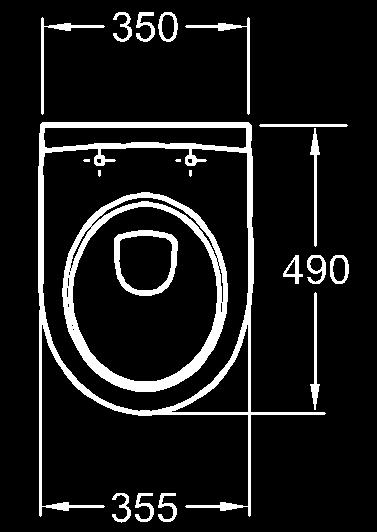 spülrandlos Der keramische Spülverteiler führt das Spülwasser im WC-Becken abwärts sowie rechts