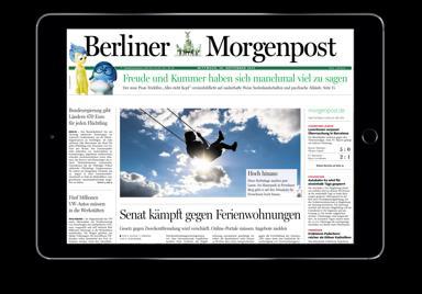 Anzeigen, Sonderthemen, Rubrikenmärkte und Magazine werden sowohl in der Berliner Morgenpost als auch in der Berliner Morgenpost Kompakt veröffentlicht. Die Belegungseinheit Berliner Morgenpost Sa.
