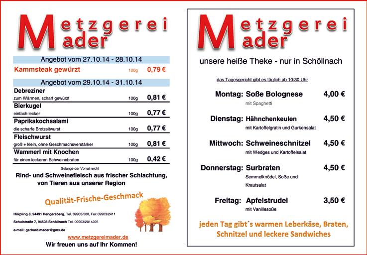 38 apotheken-info Oktober Sa 25. Sonnenwald-Apotheke, Schöllnach 0 99 03 / 88 80 So 26. Löwen-Apotheke, Osterhofen 0 99 32 / 90 56 5 Mo 27. Marien-Apotheke, Hengersberg 0 99 01 / 93 28 0 Di 28.