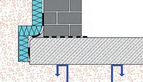 In der heute ausgeführten ( Regel -)Bauweise werden Gebäude auf einer durchgehenden wasserundurchlässigen Bodenplatte errichtet.