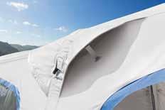 Pegasus Air macht den Vorzelt-Aufbau so schnell und mühelos wie noch nie. Se aufblasbares Luftgestänge novativen Gerüstschläuchen macht das moderne Reisemobilzelt leicht und stabil.