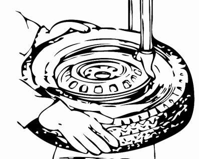12.4. Montage des Reifens Überprüfen Sie Reifen und Felge: Achtung: Vergewissern Sie sich, dass der Reifen und die Felge zusammen passen (gleiche Größe), um Beschädigungen zu vermeiden.