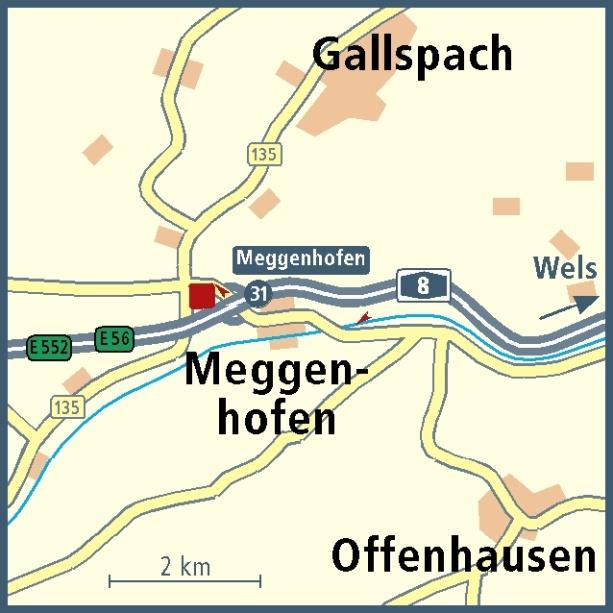 1138 Lagerhaus Meggenhofen Trappenhof Süd 1 A 4714 Meggenhofen Route: Welc-Passau/München Hauptverkehrsweg: A 8 Ausfahrt: Meggenhofen (Exit 31) LNG:13.