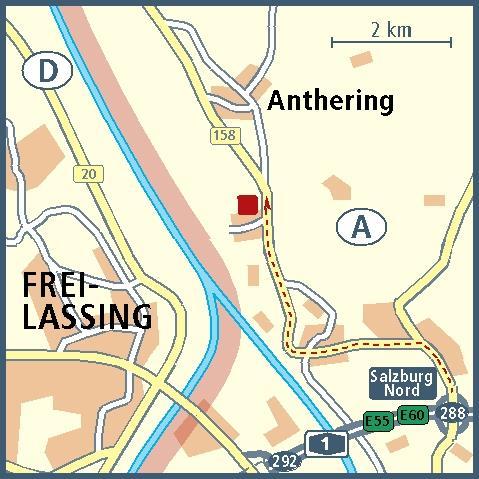 Gewerbestrasse 13 A 5102 Anthering Route: Rosenheim- Wels, Burghausen- Salzburg Hauptverkehrsweg: A1 Ausfahrt: Salzburg ( Exit 288) LNG: 13.016395 LAT: 47.