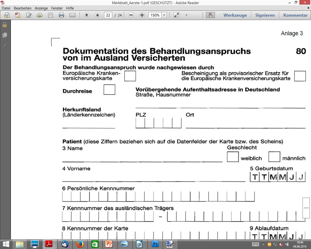 Formular 80 Arbeit suchend mit Lebensmittelpunkt in Deutschland: Über Bezug von SGB II nach 5 Abs. 1 Nr.