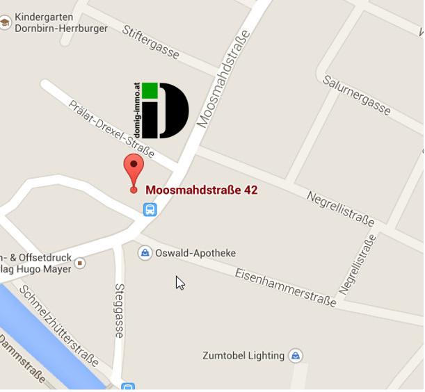 Anfahrtsskizze Office Dornbirn: Moosmahdstr.