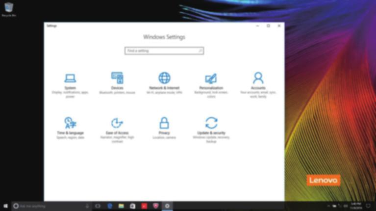 Kapitel 2. Erste Schritte mit Windows 10 Einstellungen Mit den Einstellungen können Sie grundlegende Aufgaben ausführen.