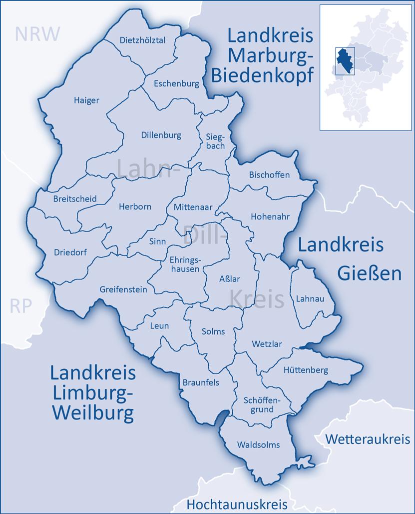 1 Die Bildungslandschaft Lahn-Dill Seite 4 1.2 Kurzporträt des Lahn-Dill-Kreises mit seinen Städten und Gemeinden Abb.