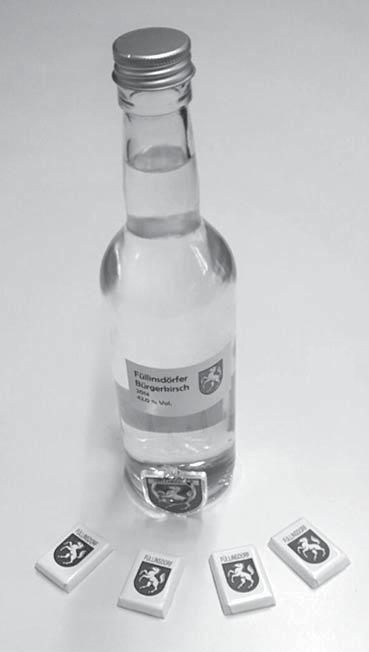 Füllinsdörfer Kirsch und andere Geschenkeartikel Am Schalter der Gemeindeverwaltung kann Füllinsdörfer Kirsch unter folgenden Konditionen bezogen werden: Flaschen à 0,5 Liter CHF 26.