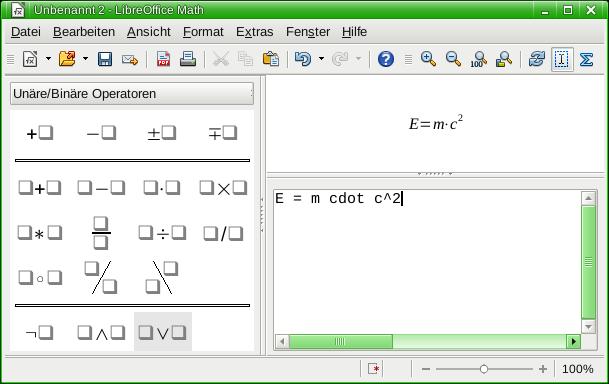 Die Seitenleiste Die Eingabe von Formeln über die Seitenleiste erfolgt nahezu identisch wie über das Fenster Elemente.
