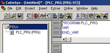 Abbildung 39: Anlegen eines neuen Bausteins Abbildung 40: Programmieroberfläche mit dem Programmbaustein PLC_PRG 8.2.