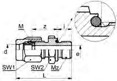 Gerade Einschraubverschraubung METR mit O-Ringabdichtung (NBR) Union mâle METR avec joint torique (NBR) Male adaptor union METR with O-ring seal (NBR) SO 41124 OR METR Type -d -Mz Mat.-Nr.