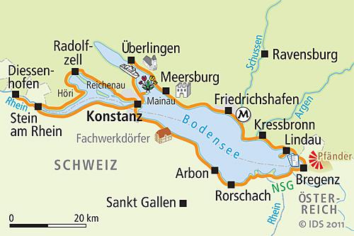 1. Tag Konstanz/Kreuzlingen Anreise Reisen Sie frühzeitig an, es lohnt sich! Nutzen Sie die Gelegenheit zu einem Besuch der Insel Mainau oder bummeln Sie durch die Altstadt von Konstanz.